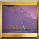 A19. Signed nautical painting. 